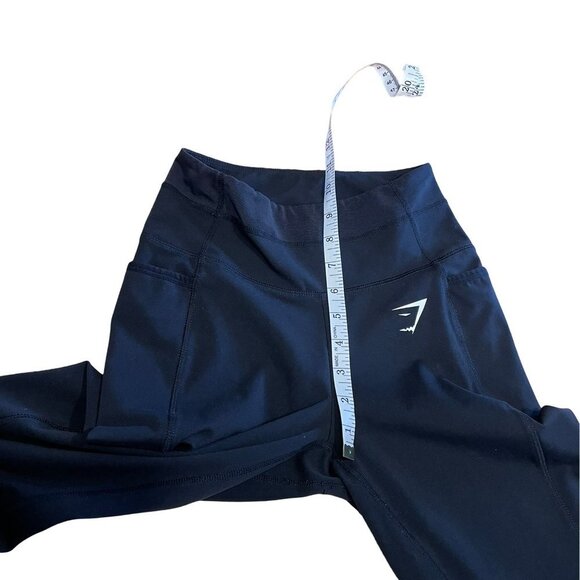 GYMSHARK Womens Size XS Black Leggings Mesh Sections Sheer Around Calf Gym Yoga - Picture 9 of 11